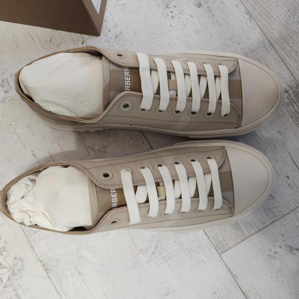 New Authentic Burberry Jack Vintage Check Platform Low Top Sneakers 41 10 - Picture 3 of 7